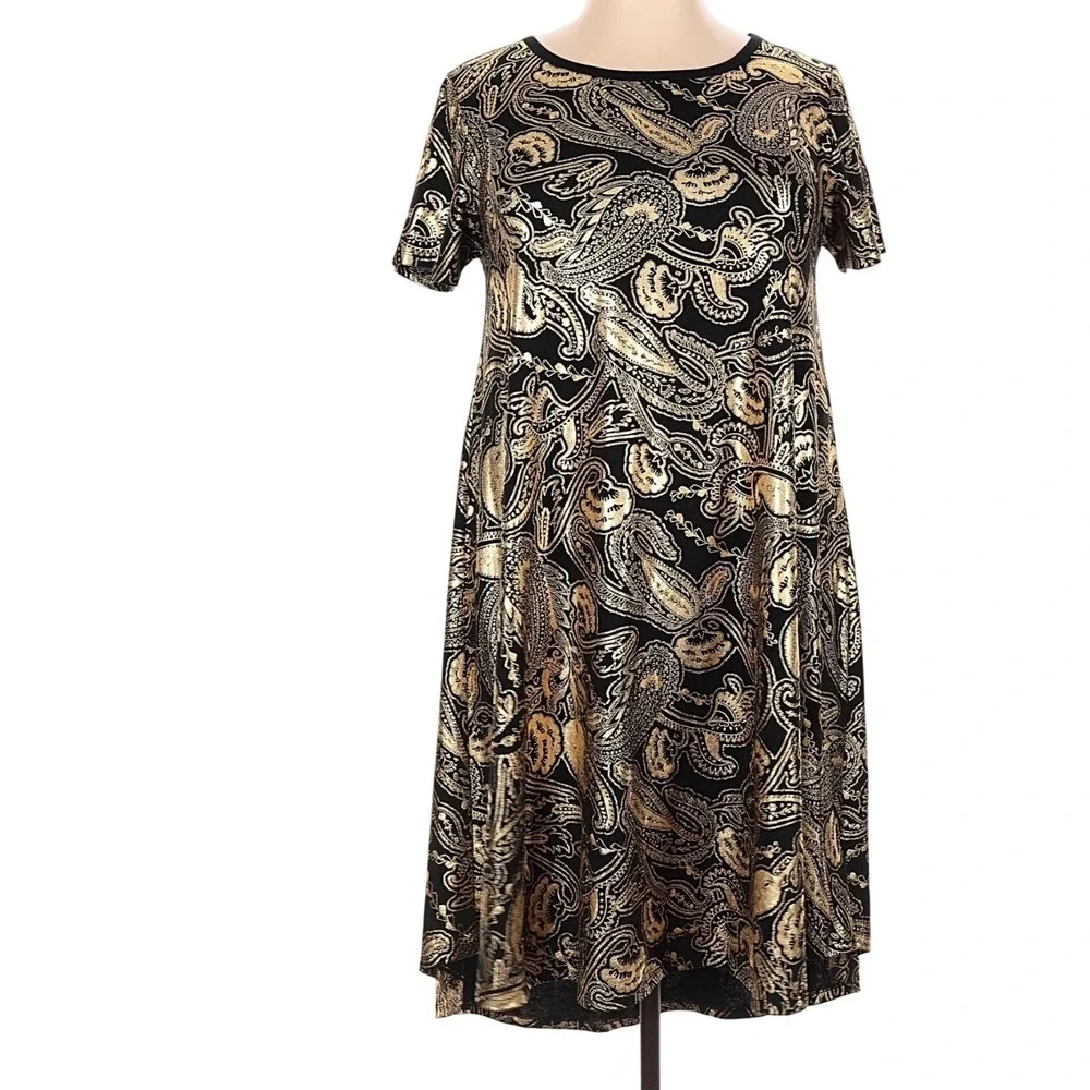 lularoe gold dress LuLaRoe | Dresses | Nwt Lularoe Sz S Amelia Dress Goldblue